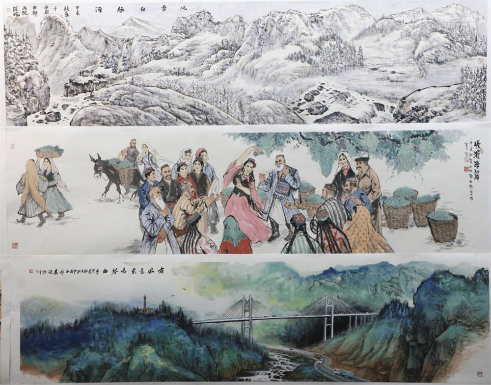绘大美新疆百米书画长卷,颂壮丽山河万里诗篇——记中国西部研究与发展促进会实施“文化润疆”工程